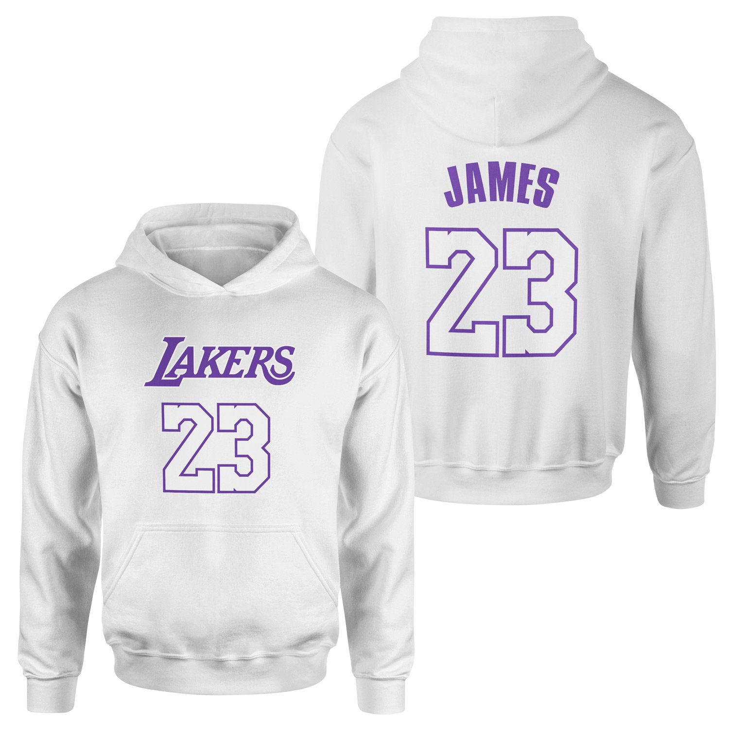 LeBron James 23 Lakers Forma Hoodie XL - Beyaz