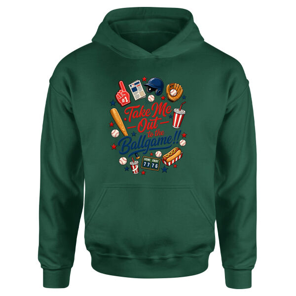 Take Me Out To The Ballgame Hoodie S - Nefti Yeşili