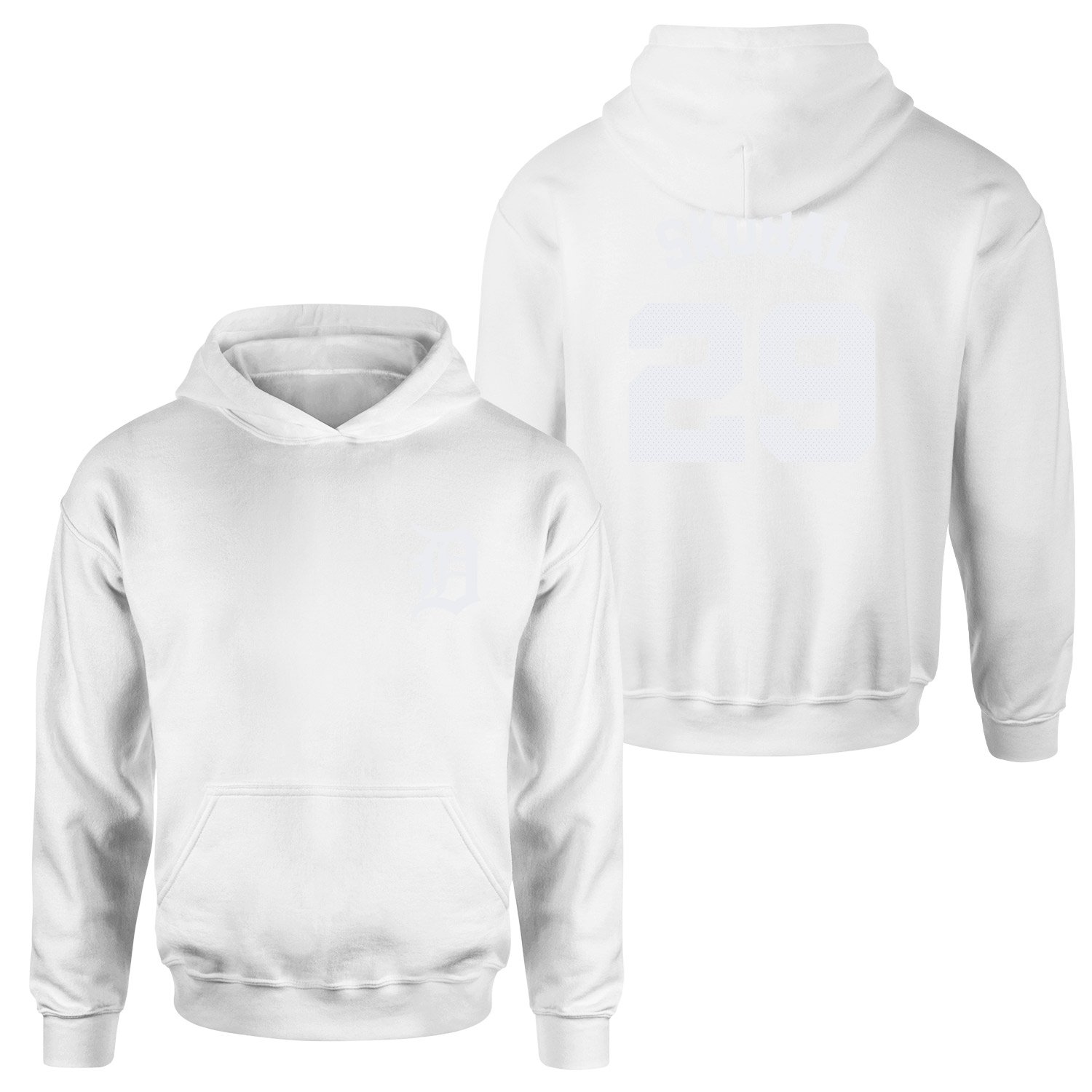 Tarik Skubal 29 Detroit Tigers Jersey Hoodie XXL - Beyaz