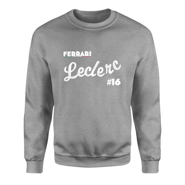 Charles Leclerc Cursive Illustration Sweatshirt XL - Gri