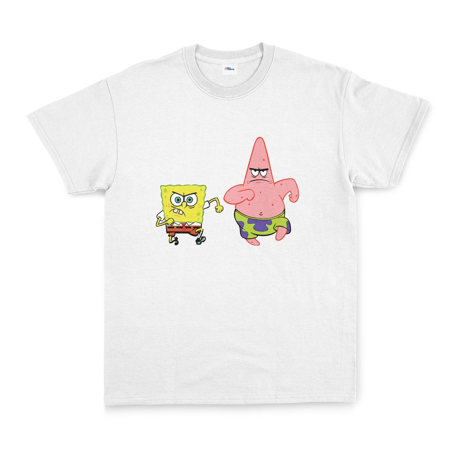 Sünger Bob ve Patrick Tişört L - Beyaz
