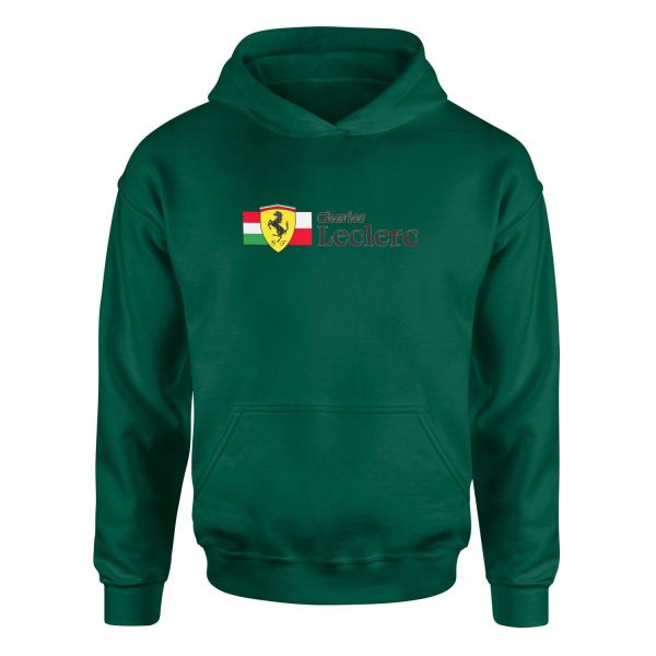 Charles Leclerc ITA-MON Elegant Hoodie XXL - Nefti Yeşili
