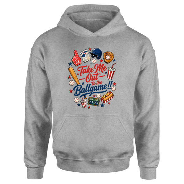Take Me Out To The Ballgame Hoodie XL - Gri