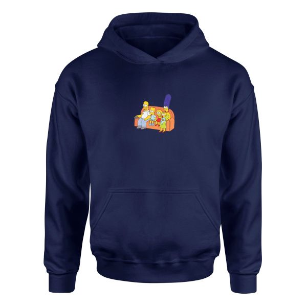 The Simpsons Family Hoodie S - İndigo Mavisi