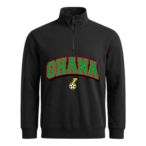 Gana 2026 Varsity Yarım Fermuarlı Sweatshirt S - Siyah