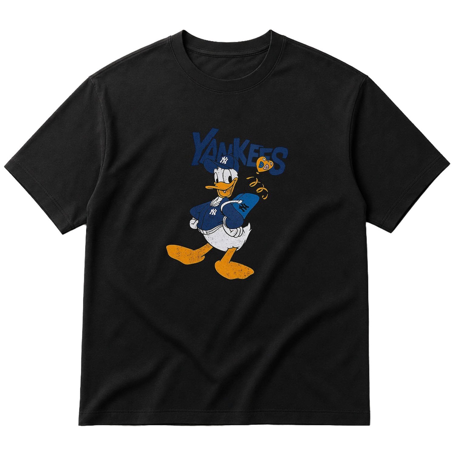 Donald Yankees Grunge Oversize Tişört L - Siyah