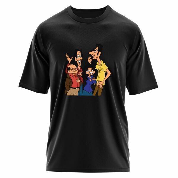Friends of Seinfeld Oversize Tişört S - Siyah
