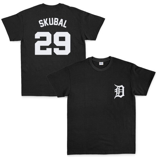 Tarik Skubal 29 Detroit Tigers Jersey Tişört XL - Siyah