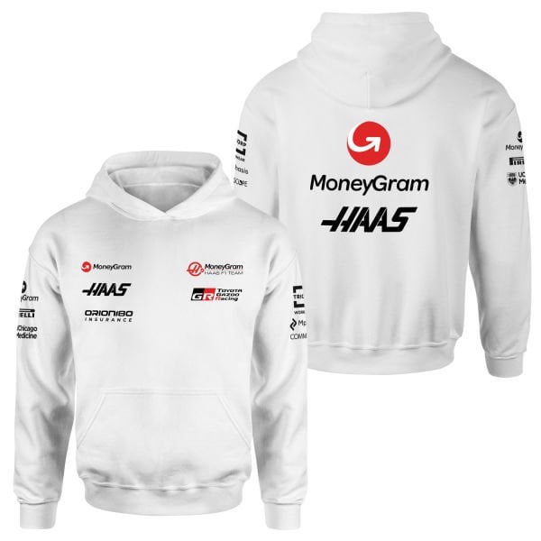 Haas Racing Teamline 2025 Black Hoodie