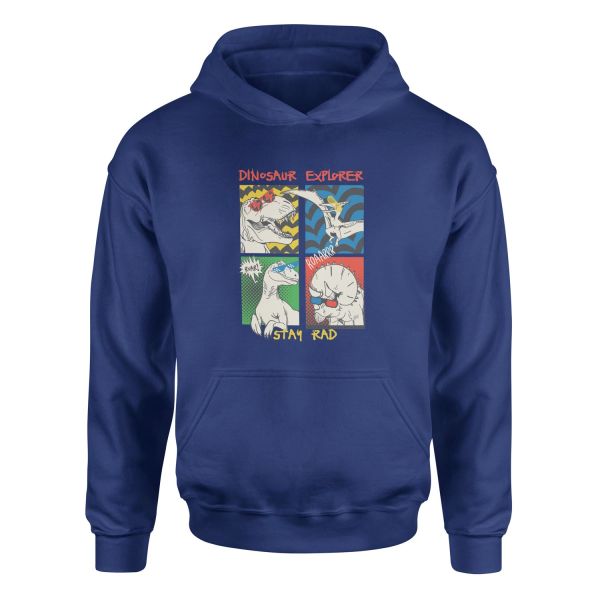 Dinosaur Explorer Hoodie L - İndigo Mavisi