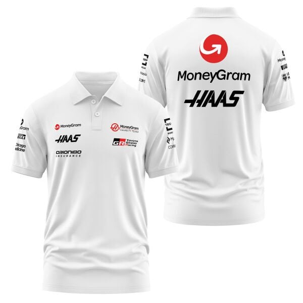 Haas Racing Teamline 2025 Black Polo Tişört
