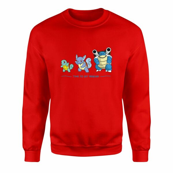 Squirtle Evolution | Time to Get Drenched Sweatshirt L - Kırmızı