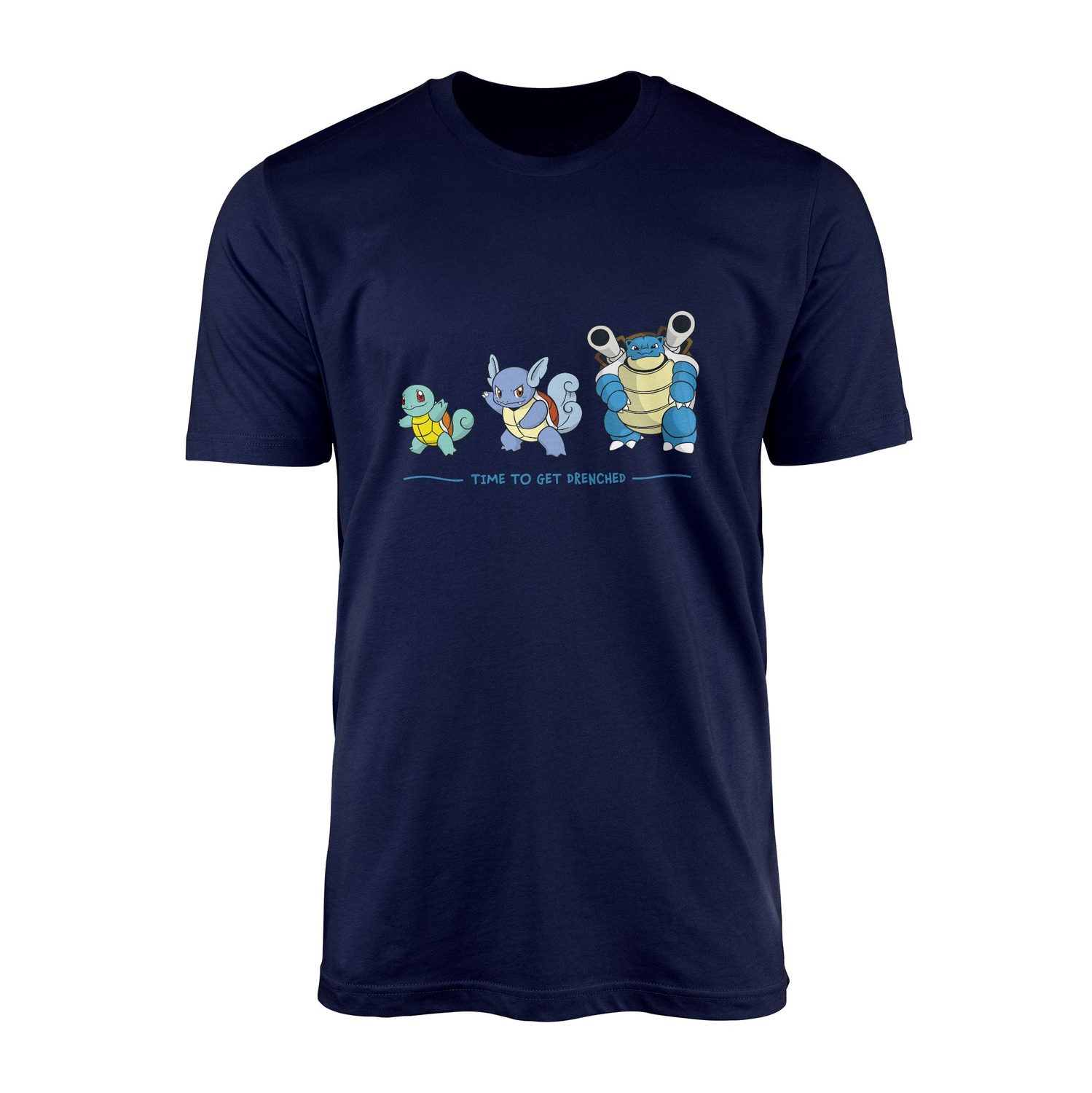 Squirtle Evolution | Time to Get Drenched Tişört L - İndigo Mavisi
