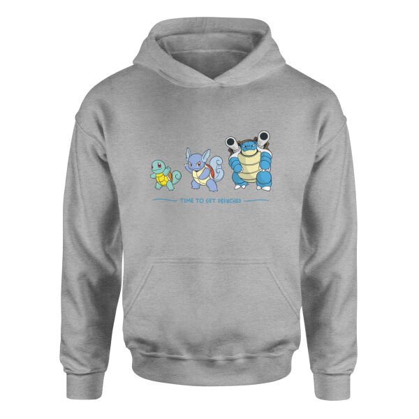Squirtle Evolution | Time to Get Drenched Hoodie S - Gri