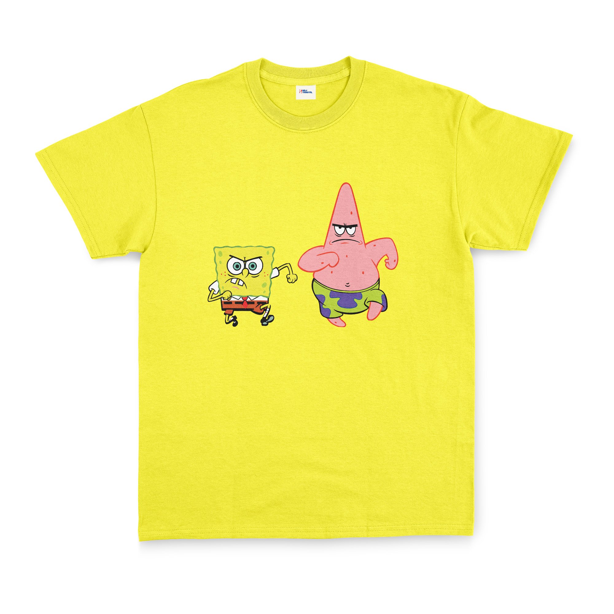 Sünger Bob ve Patrick Tişört XXL - Sarı