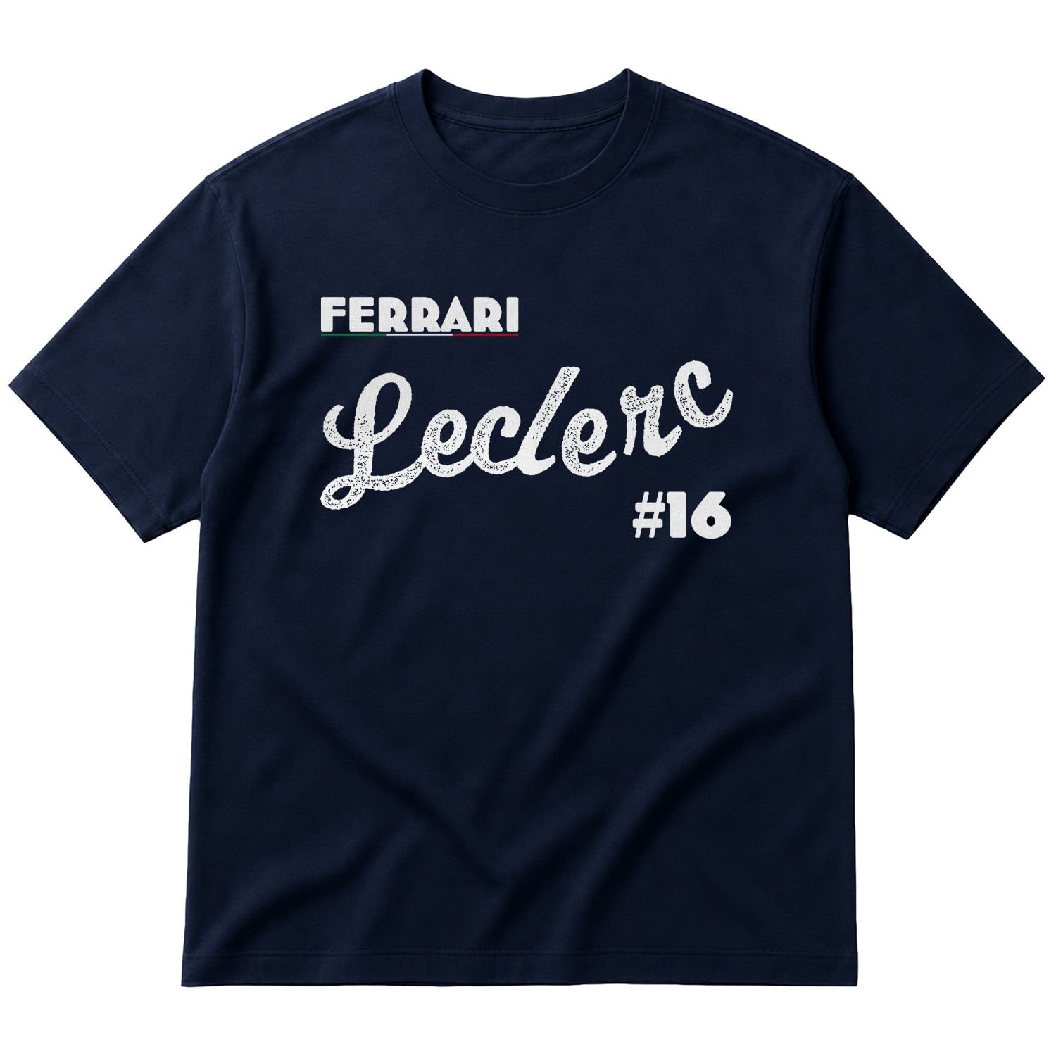 Charles Leclerc Cursive Illustration Oversize Tişört S - İndigo Mavisi