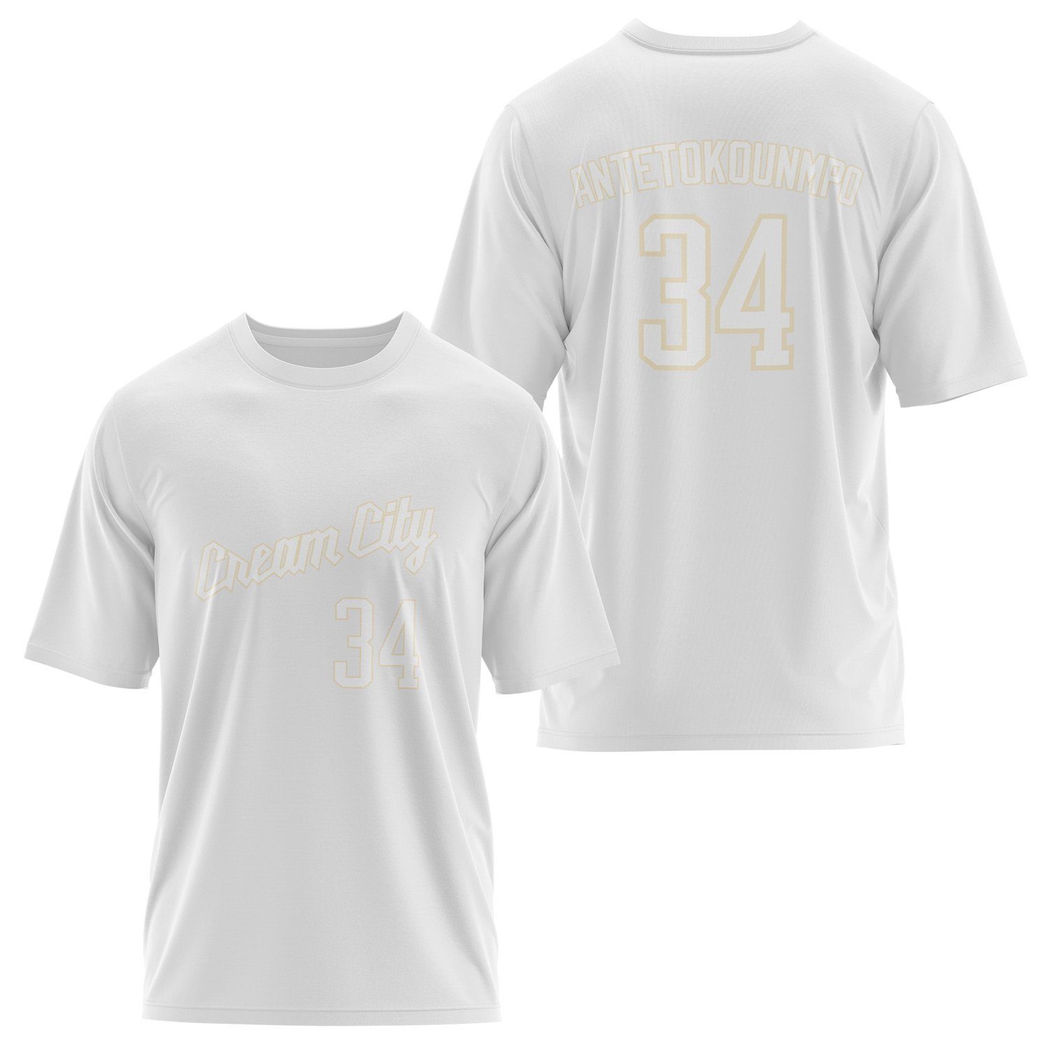 Giannis Antetokounmpo Milwaukee Forma Oversize Tişört M - Beyaz