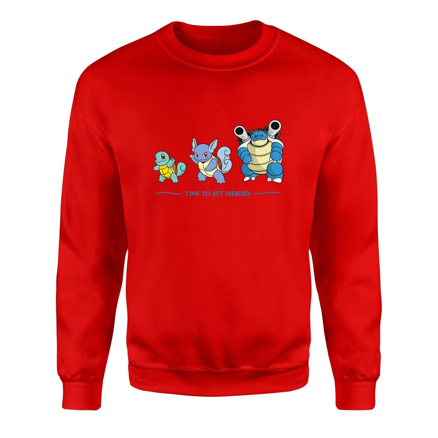 Squirtle Evolution | Time to Get Drenched Sweatshirt XL - Kırmızı