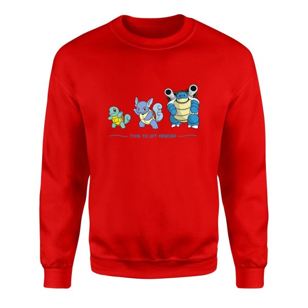 Squirtle Evolution | Time to Get Drenched Sweatshirt XL - Kırmızı
