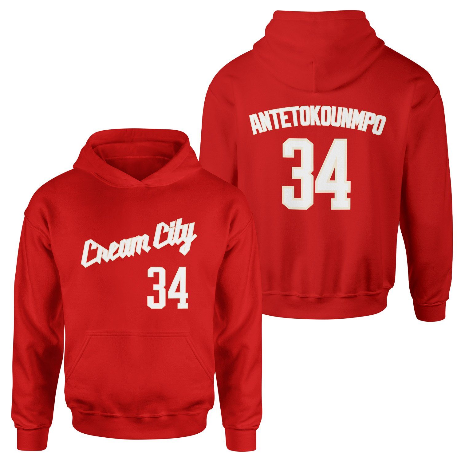 Giannis Antetokounmpo Milwaukee Forma Hoodie XL - Kırmızı
