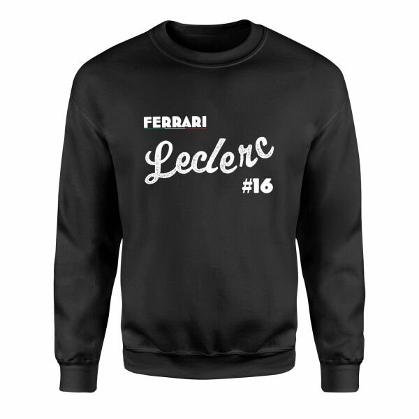 Charles Leclerc Cursive Illustration Sweatshirt L - Siyah
