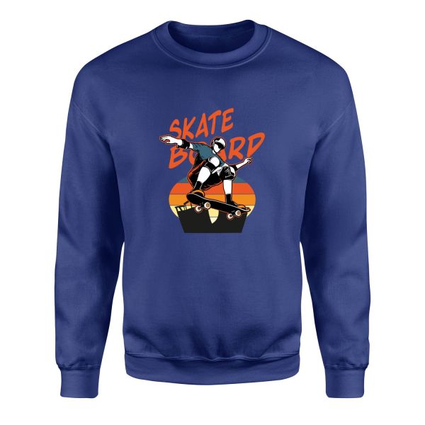 Skateboard Sweatshirt XL - İndigo Mavisi