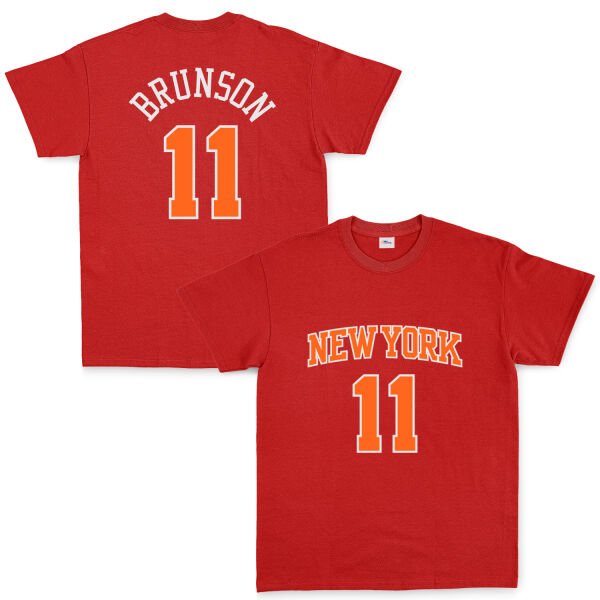 Jalen Brunson 11 New York Tişört M - Kırmızı