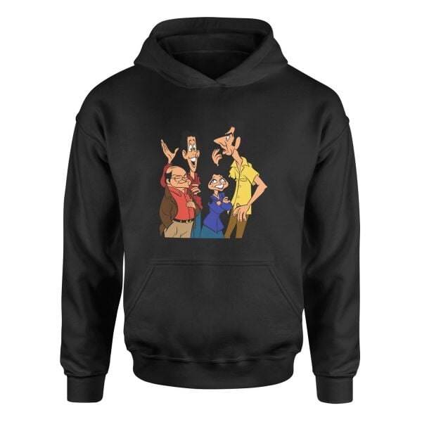 Friends of Seinfeld Hoodie L - Siyah