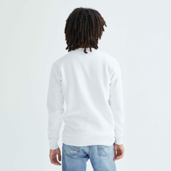 Baskısız Düz Casual Sweatshirt L - Beyaz