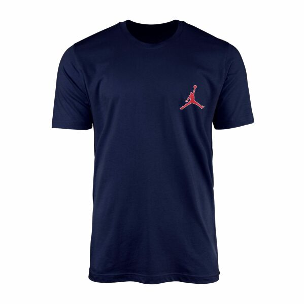 Air Jordan Red Stroked Tişört S - İndigo Mavisi