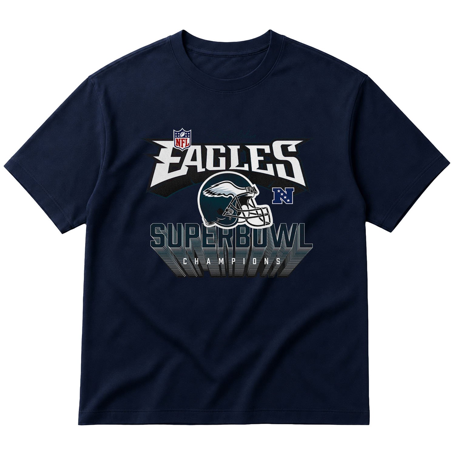 Philadelphia Eagles SB Champions Oversize Tişört L - İndigo Mavisi