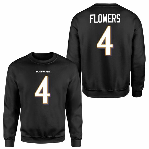 Zay Flowers Baltimore Ravens Sweatshirt S - Siyah