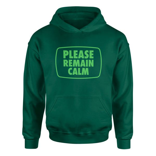 Please Remain Calm | Fallout Hoodie M - Nefti Yeşili