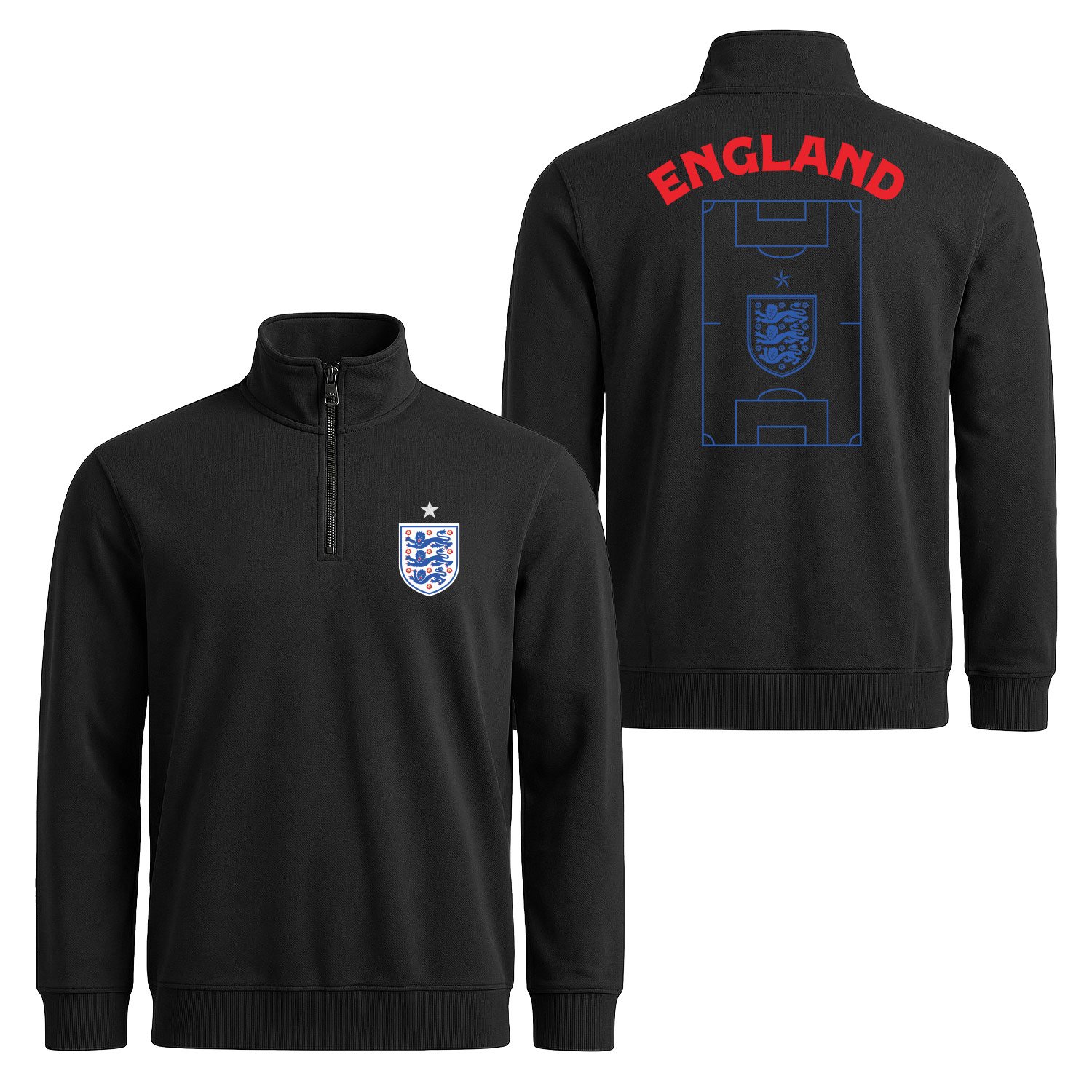 İngiltere Dünya Kupası 2026 Yarım Fermuarlı Sweatshirt XXL - Siyah