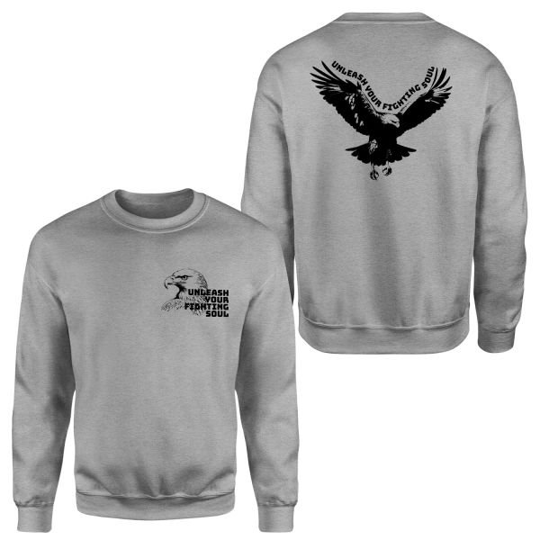 Unleash Your Fighting Soul | Eagle Sweatshirt S - Gri