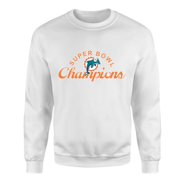 Miami Dolphins SB Champions Sweatshirt M - Beyaz