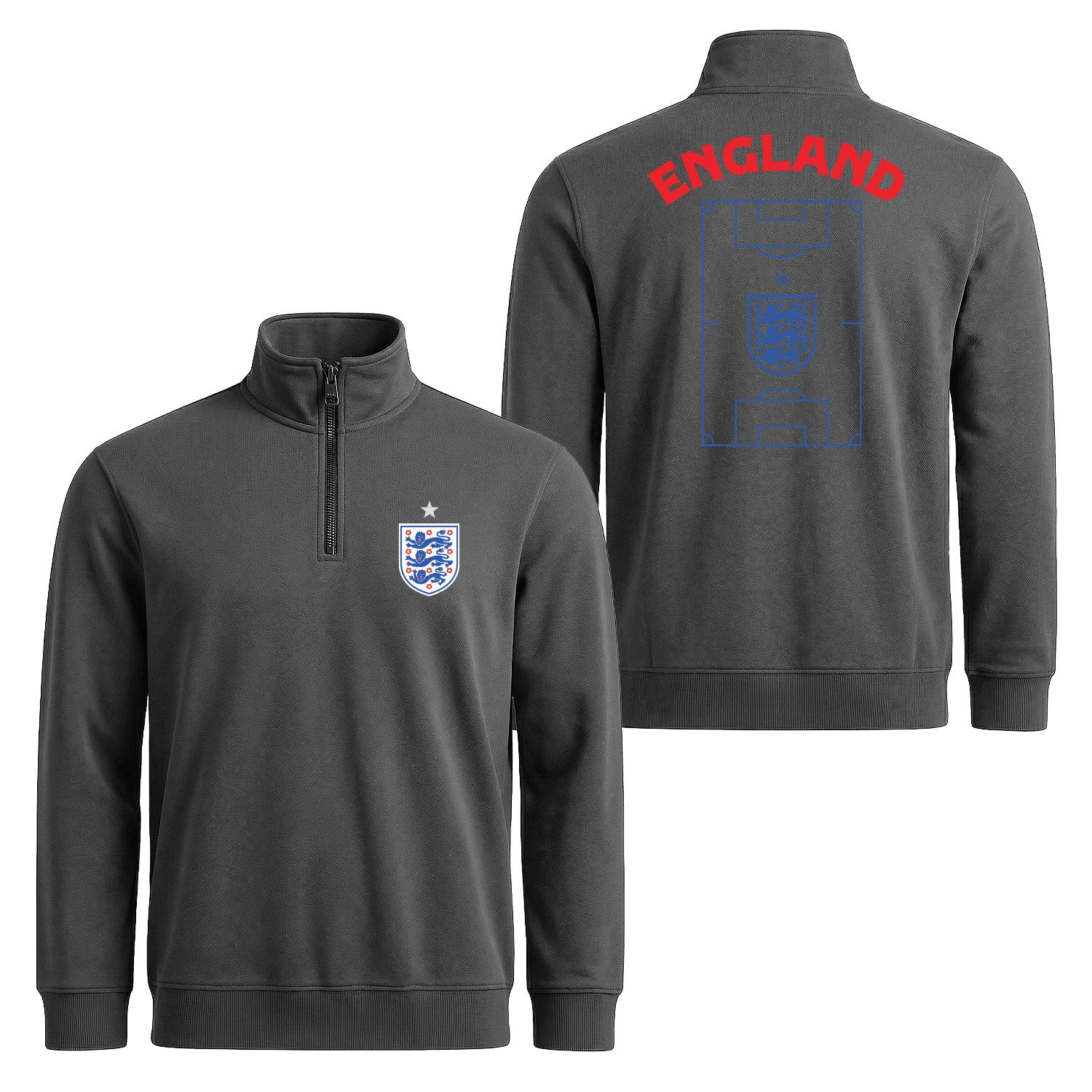 İngiltere Dünya Kupası 2026 Yarım Fermuarlı Sweatshirt S - Füme