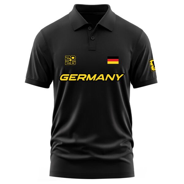 Almanya 2026 Polo Tişört XL - Siyah