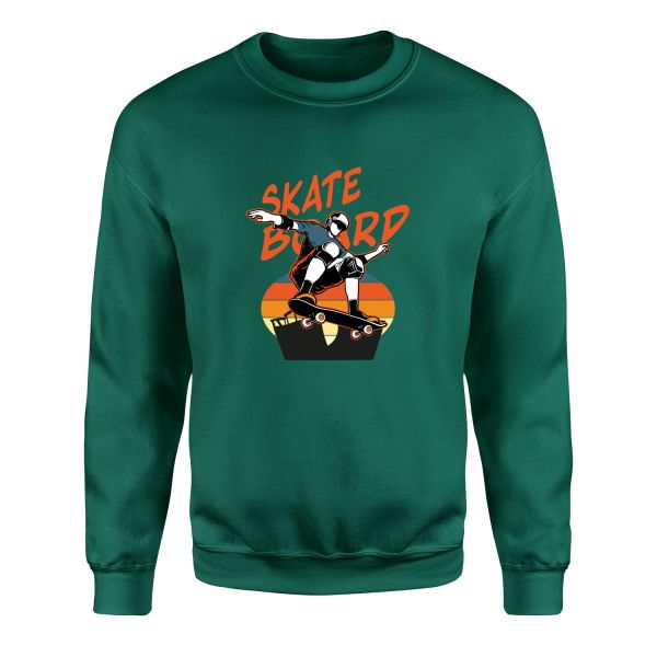 Skateboard Sweatshirt S - Nefti Yeşili