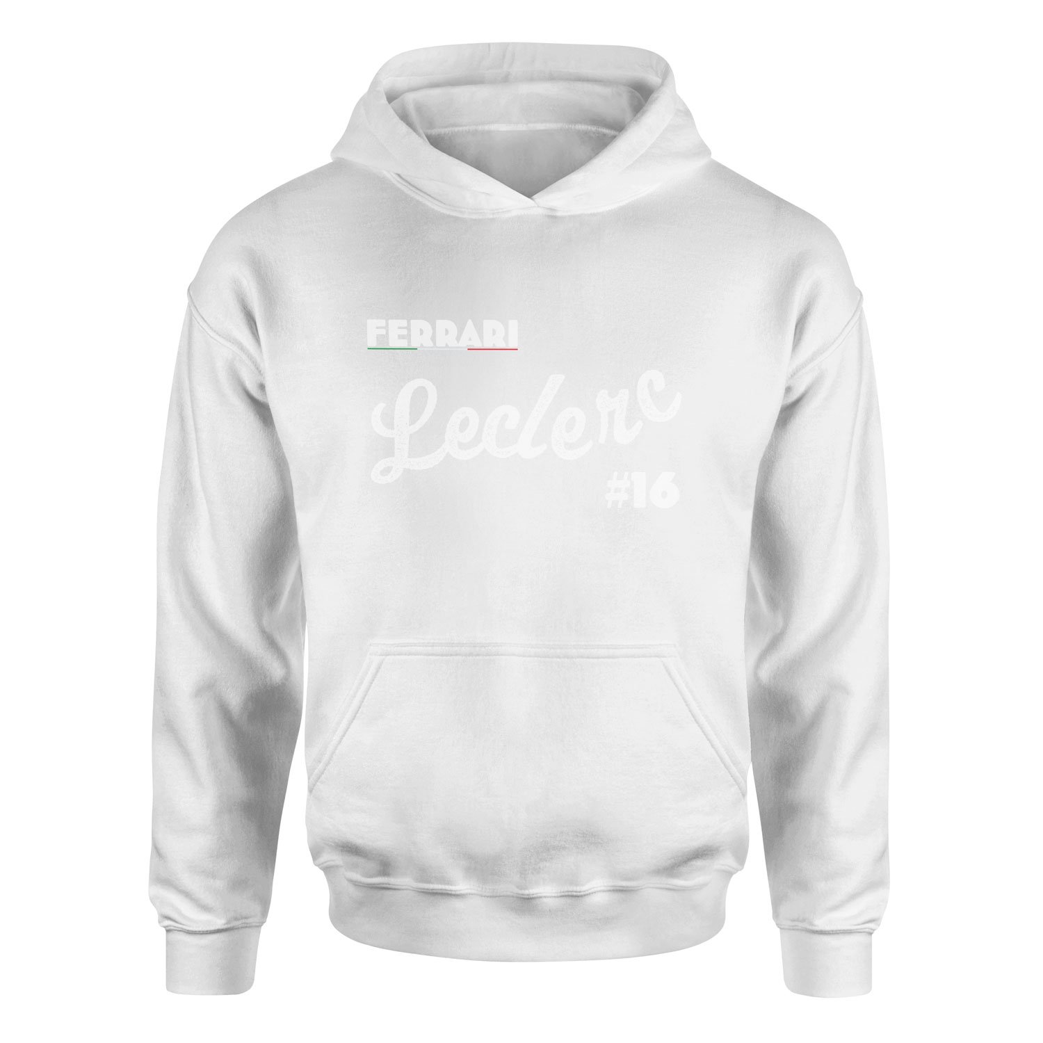 Charles Leclerc Cursive Illustration Hoodie L - Beyaz