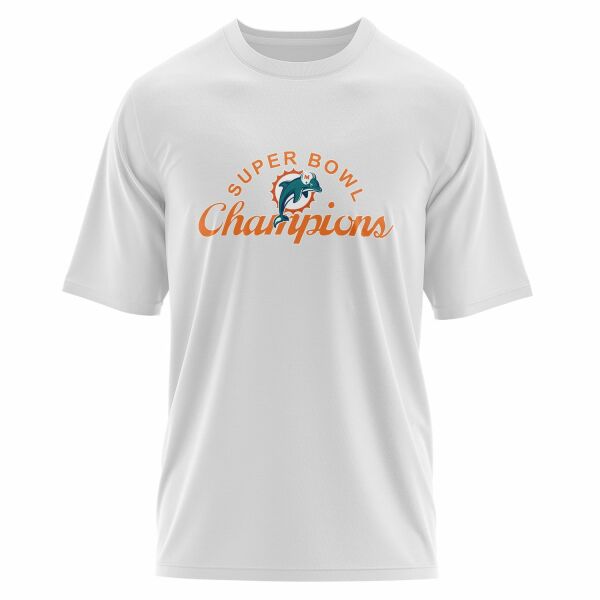 Miami Dolphins SB Champions Oversize Tişört M - Beyaz