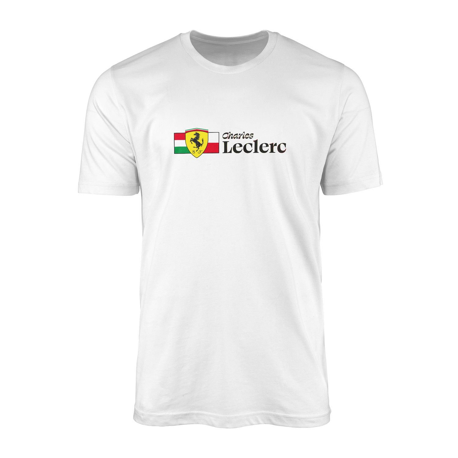 Charles Leclerc ITA-MON Elegant Tişört M - Beyaz
