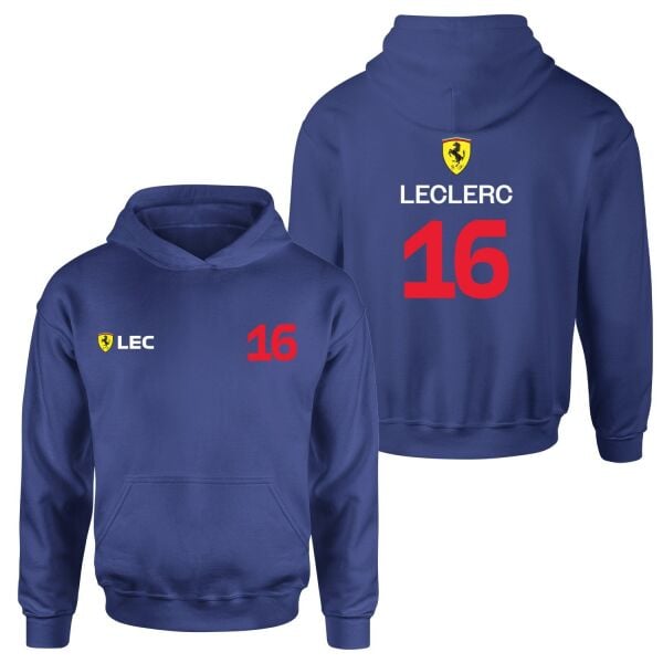 Charles Leclerc 16 Driver Basic Hoodie M - İndigo Mavisi | OUTLET