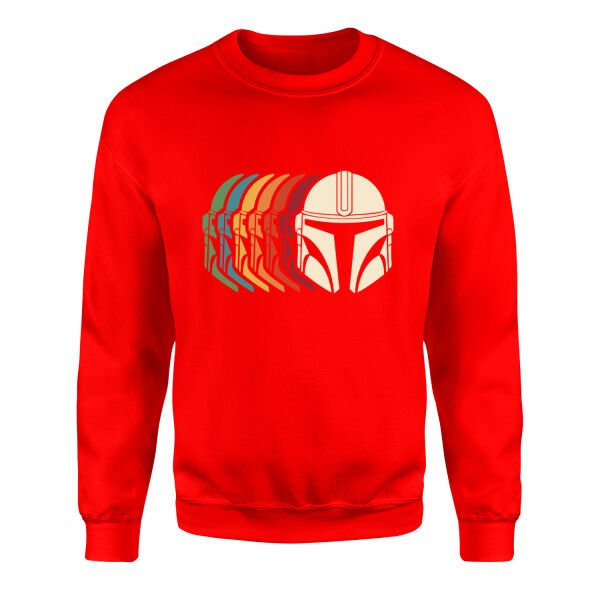Mando Helmet Gradient Sweatshirt M - Kırmızı