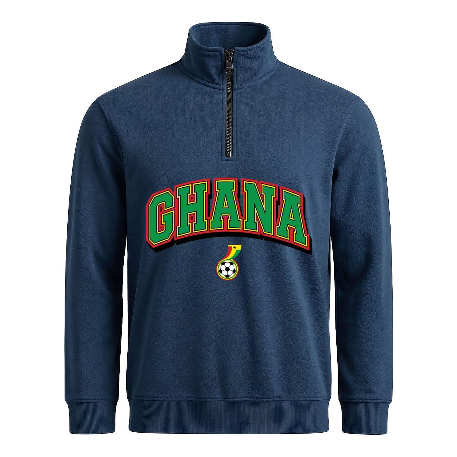 Gana 2026 Varsity Yarım Fermuarlı Sweatshirt L - İndigo Mavisi