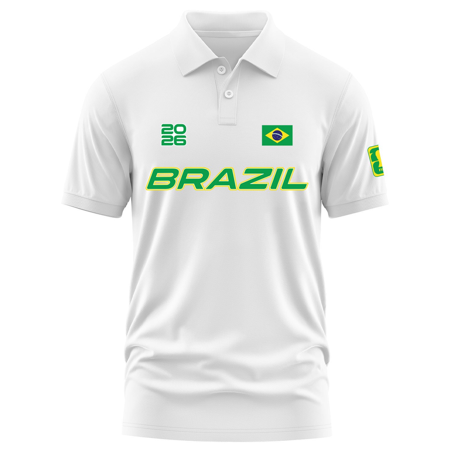 Brezilya 2026 Polo Tişört XL - Beyaz