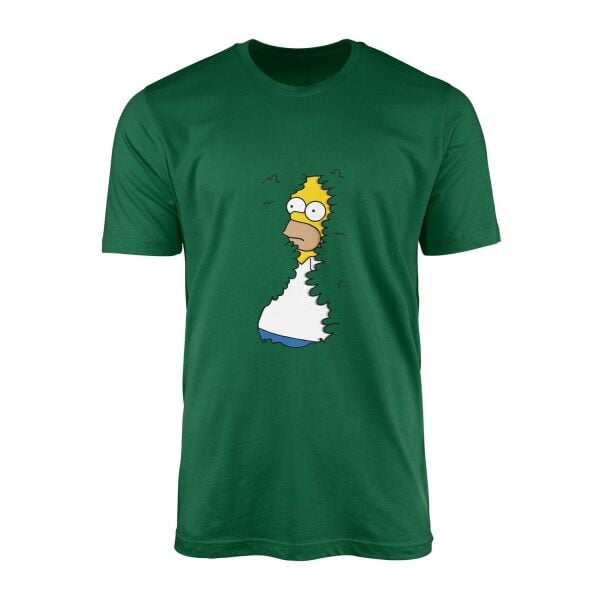 Homer in Hedges | The Simpsons Tişört S - Nefti Yeşili | OUTLET