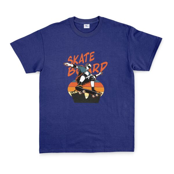 Skateboard Tişört M - İndigo Mavisi