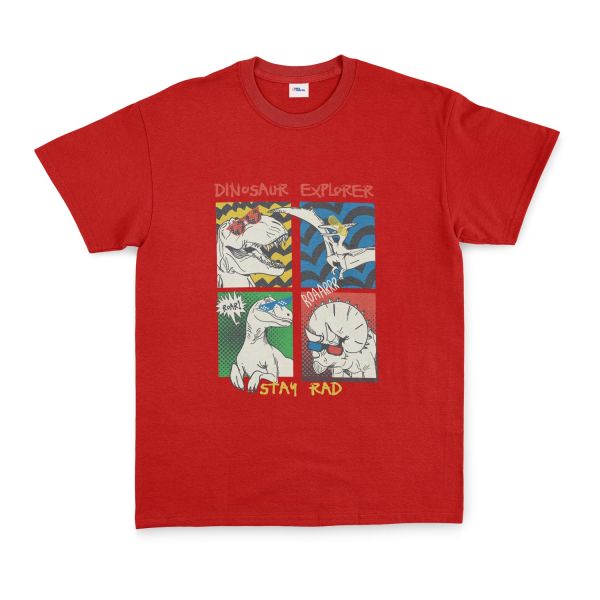 Dinosaur Explorer Tişört XL - Kırmızı
