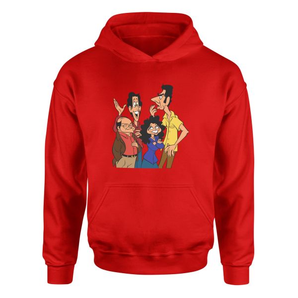 Friends of Seinfeld Hoodie S - Kırmızı